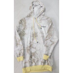 Bananas Monkeys Heavy Dress Long Hoodie Beige White Yellow ONE SIZE OS Hood
